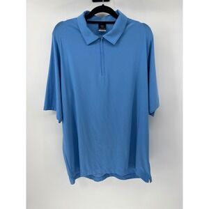 Nike Golf Mens XL Dri-FIT UV Quarter Zip Polo Shirt Light Blue Short Sleeve